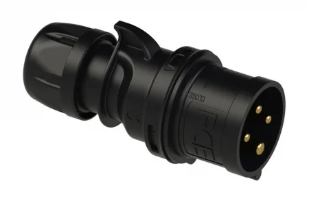 014-6ttx PCE Вилка кабельная 16А/400V/3P+E/IP44, безвинтовое подключение, черная