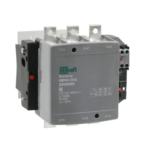 Контактор 330А 110В АС АС3 АС4 1НО+1НЗ КМ-102 DEKraft 21963DEK