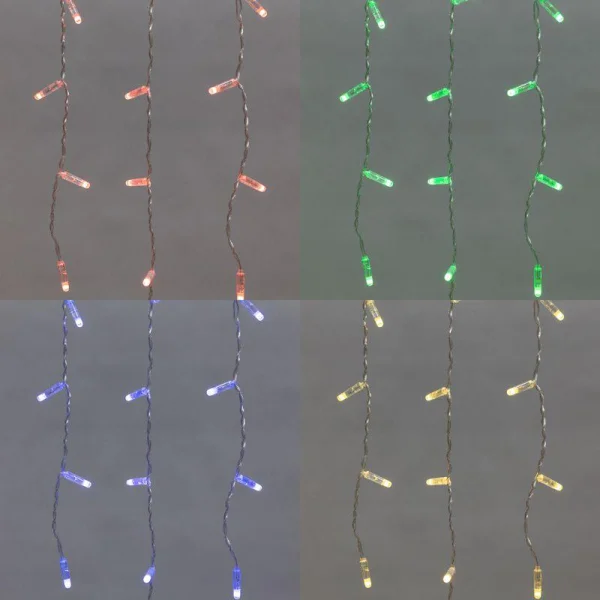 Гирлянда светодиодная "Айсикл" (бахрома) 4.8х0.6м 176LED RGB 19Вт 230В IP65 провод прозр. Neon-Night 245-209
