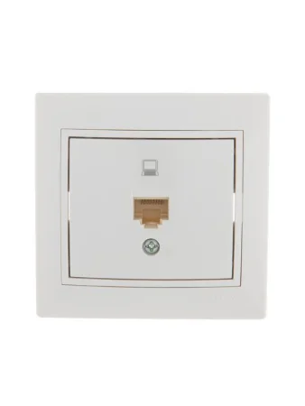 Розетка компьютерная 1-м СП Mira RJ45 бел./бел. LEZARD 701-0202-139