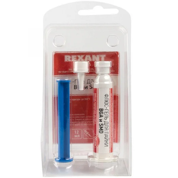 Флюс-гель для пайки BGA и SMD 12мл (шприц) Rexant 09-3684