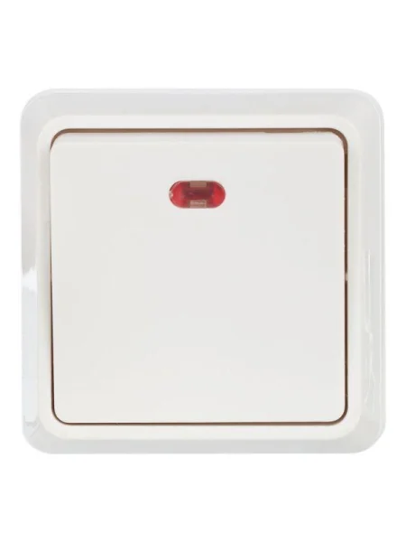 Выключатель 1-кл. ОП Октава 10А IP20 ВС20-1-1-ОБ с индикацией бел. IEK EVO11-K01-10-DC