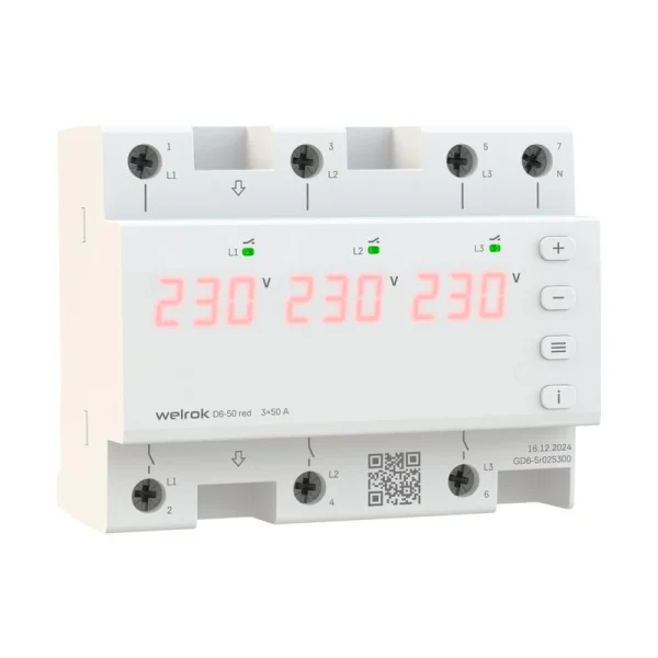 Реле напряжения D6-50 red Welrok 4660251140403