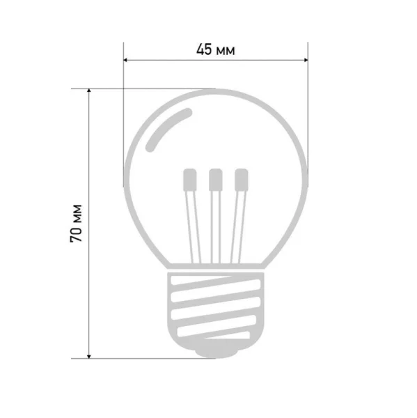 Лампа светодиодная 1Вт 6LED Шар d45 E27 тепл. бел. колба прозр. эффект лампы накаливания Neon-Night 405-126