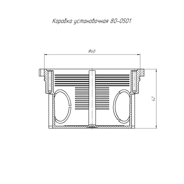 Коробка установочная СП 80-0501 безгалогенная (HF) 68х42 без соединителя Промрукав 80-0501