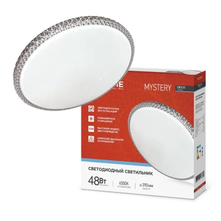 Светильник светодиодный DECO MYSTERY 48Вт 6500К 4320лм 230В 390х78мм IN HOME 4690612051604