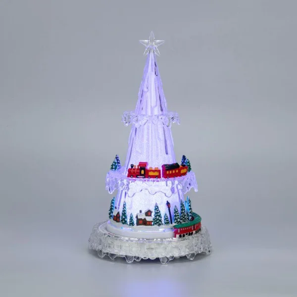 Фигура светодиодная "Новогодний поезд с мелодией" 30.5см RGB на подставке Neon-Night 513-025