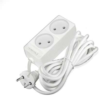 Удлинитель 2х3м без заземл. 10А IP20 2.2кВт ПВС 2х1 бел. DOMTOK 2346