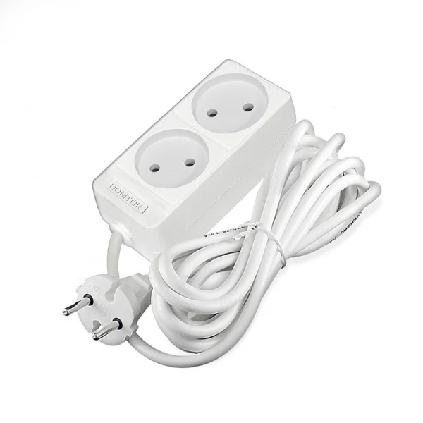 Удлинитель 2х3м без заземл. 10А IP20 2.2кВт ПВС 2х1 бел. DOMTOK 2346
