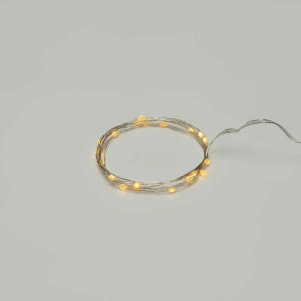 Гирлянда светодиодная "Роса" с крупными каплями 2м 20LED тепл. бел. 0.1Вт IP20 элементы питания 2хCR2032 (в компл.) Neon-Night 302-006