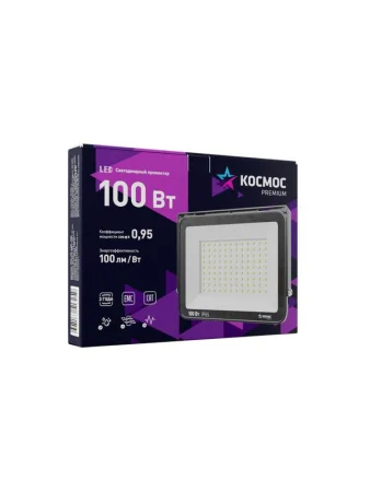 Прожектор светодиодный PREMIUM 100Вт 6500К 10000лм IP65 КОСМОС KOS_PR_LED_100 Прожектор светодиодный PREMIUM 100Вт 6500К 10000лм IP65 КОСМОС KOS_PR_LED_100