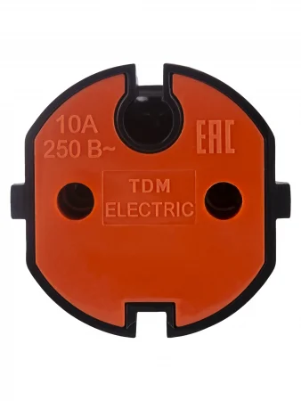 Кабельная розетка б/з черная с красной вставкой 10А 250B чернаяTDM