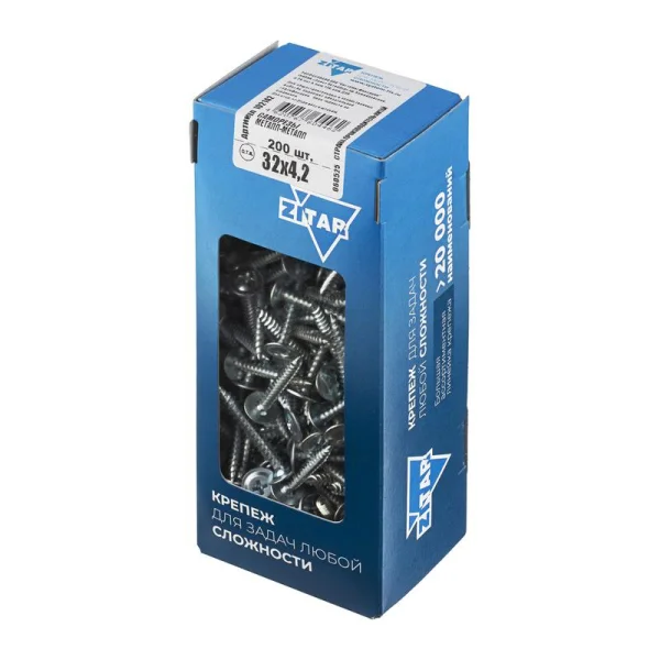 Саморез для тонкого метал. листа 4.2х32 (уп.200шт) коробка Tech-Krep 102142