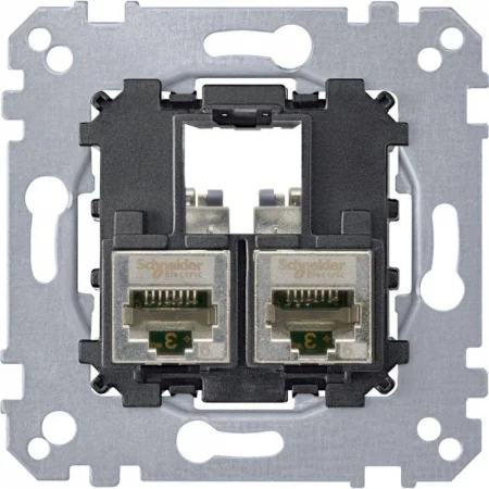 Розетка компьютерная 2-м СП Merten Actassi RJ45 кат.6A STP механизм SchE MTN4576-0022