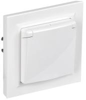 Розетка с крышкой Brite 16А IP44 РСбш10-3-44-БрБ бел. в сб. IEK BR-R16-16-44-K01-F-PRO