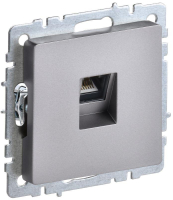 Розетка компьютерная СП RJ45 кат.5E BRITE РК10-БрС сталь IEK BR-K10-1-K46