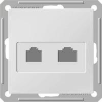 Розетка компьютерная + телефонная 2-м СП W59 RJ45 + RJ11 кат.5E механизм бел. SE RSI-251TK5E-1-86
