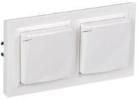 Розетка с крышкой Brite 16А IP44 РСбш10-3-44-БрБ бел. в сб 2шт IEK BR-R16-16-44-2-K01-F-PRO