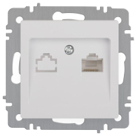 Розетка Intro Accent 6-303-01 информационная RJ45 IP20 СУ бел. Intro Б0063624
