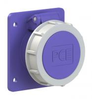 3622f87v PCE Розетка встраиваемая 16А/24V/2P/IP67, никелированные контакты, фланец 75x85