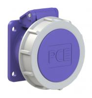 3622f9v PCE Розетка встраиваемая 16А/24V/2P/IP67, никелированные контакты, фланец 54x60