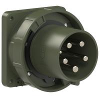 645-6.u PCE Вилка встраиваемая 125А/400V/3P+N+E/IP67, фланец 120x120, бронзово-зеленый