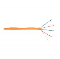 Кабель витая пара U/UTP кат.5E 4х2х24AWG solid LSZH нг(А)-HFLTx оранж. (уп.305м) NIKOLAN NKL 4100C-OR