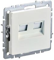 Розетка двойная СП BRITE RJ11+RJ45 кат.5E РК/Т12-БрЖ жемчуж. IEK BR-KT20-O-1-K36