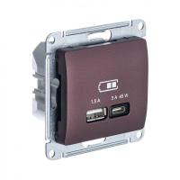 Розетка USB Glossa тип A+C 45Вт QC PD высокоскор. ЗУ механизм баклаж. SE GSL001129