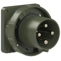 644-6.u PCE Вилка встраиваемая 125А/400V/3P+E/IP67, фланец 120x120, бронзово-зеленый