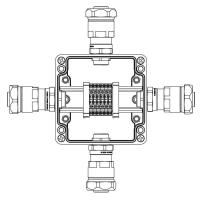 Корпус взрывозащищенный 120х120х90мм 1Exe IIC T5 Gb IP66Ex tb IIIB T95град.C Db Т5 40град.C кольца заземл. клеммы CBC.2-6шт ток А вводы сторона А: взрывозащ. кабел. ввод ANP под небронир. кабель в металлорукаве M20х1 GRP DKC 1231.031.19.02F
