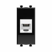 Розетка телефонная 1мод. Avanti "Черный квадрат" RJ12 без шторок модульная механизм DKC 4402611