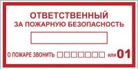 Наклейка "Ответственный за пожарную безопасность" B03 100х200мм PROxima EKF an-4-05