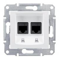 Розетка компьютерная 2-м СП Sedna RJ45 кат.5E STP экранир. прижимн. зажимы механизм бел. SchE SDN4600121