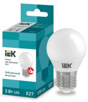 Лампа светодиодная Eco G45 3Вт шар 4000К нейтр. бел. E27 216лм 230-240В IEK LLE-G45-3-230-40-E27