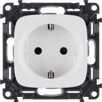 Механизм розетки 1-м СП Valena Allure 16А IP20 250В 2К+З с лиц. панелью винт. зажимы бел. Leg 753724