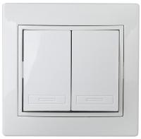 Выключатель 2-кл. СП Plano 10А IP20 1Э-104-01 250В бел. Intro Б0038825
