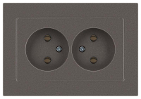 Розетка Accent 6-204-09 2х2P 16А-250В IP20 СУ AL/CU титан Intro Б0063433
