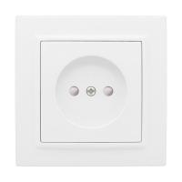 Розетка 1-м СП Минск 10А IP20 без заземл. защ. шторки бел. Basic EKF ERR10-022-100