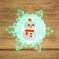 Фигура светодиодная "Снеговик на снежинке" RGB на присоске 5.5х5.5см Neon-Night 501-038