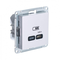 Розетка USB AtlasDesign тип C 65Вт QC PD высокоскор. ЗУ механизм жемчуг SE ATN000427