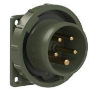 6152-6.u PCE Вилка встраиваемая 16А/400V/3P+N+E/IP67, фланец 75x75, бронзово-зеленый