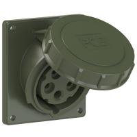 4152-6.u PCE Розетка встраиваемая наклонная 16А/400V/3P+N+E/IP67, фланец 92x100, бронзово-зелёный