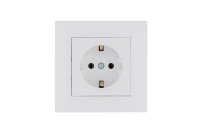 Розетка 1-м керамика Karea RIZZ с заземл. бел. Makel 88001008