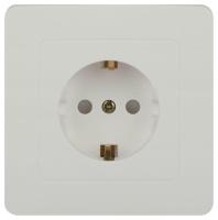 Розетка 1-м СП Style 7-206-01 16А 250В IP20 2P+E Schuko с заземл. защ. шторки бел. Intro Б0060623