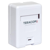 Корпус розетки настенной на 1 модуль Keystone со шторкой и маркером бел. TERACOM PRO EKF TRP-EBOX-1KSTN-WH