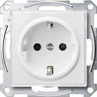 Розетка 1-м СП Merten M-Creativ 16А IP20 с заземл. защ. шторки SM механизм прозр. SchE MTN2300-3500