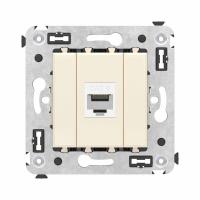 Розетка компьютерная 1-м СП Avanti "Ванильная дымка" RJ45 кат.6 без шторок механизм DKC 4405693
