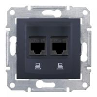 Розетка компьютерная 2-м СП Sedna RJ45 кат.5E UTP неэкранир. механизм графит SchE SDN4400170