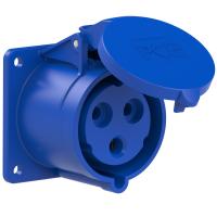 323-6f7 PCE Розетка встраиваемая 32А/230V/1P+N+E/IP44, фланец 75x75